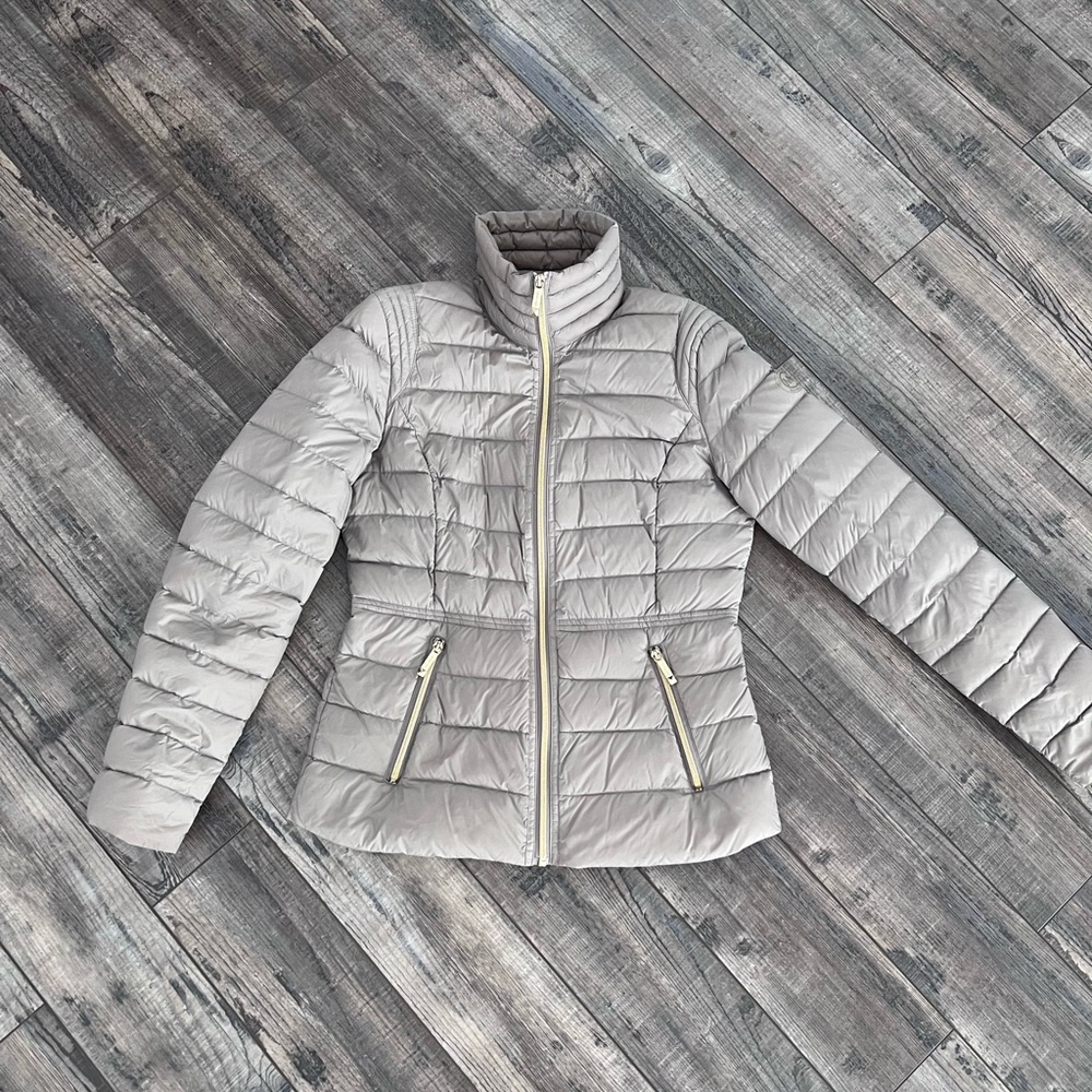 Michael Kors Light Gray/ Taupe  Puffer Jacket